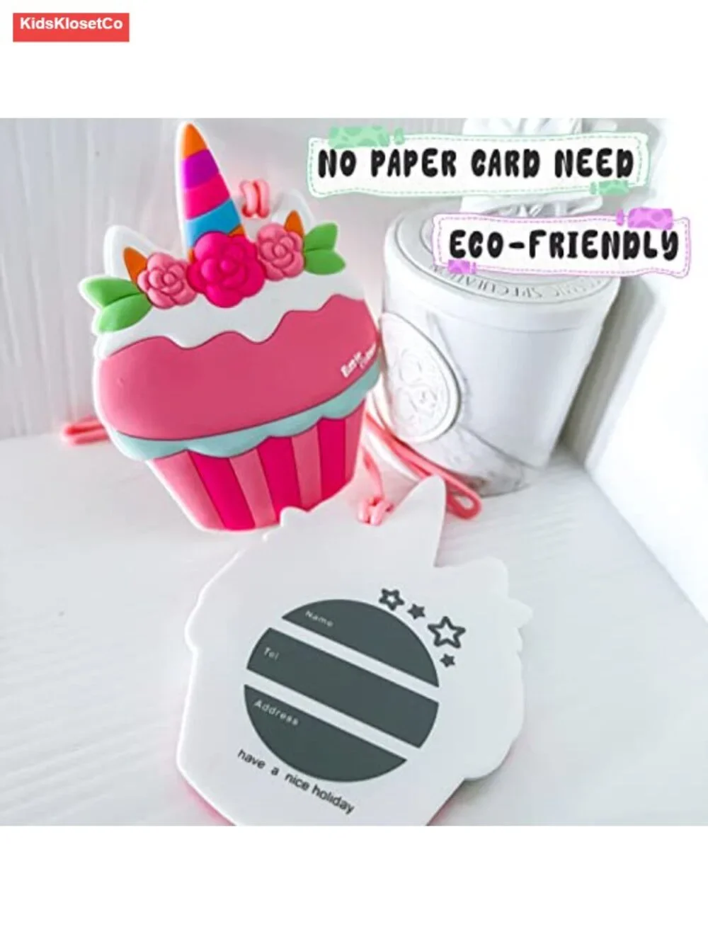 2 Pack Silicone Luggage Tags for Suitcases - Cute Cake Shape Travel ID Tags Bag